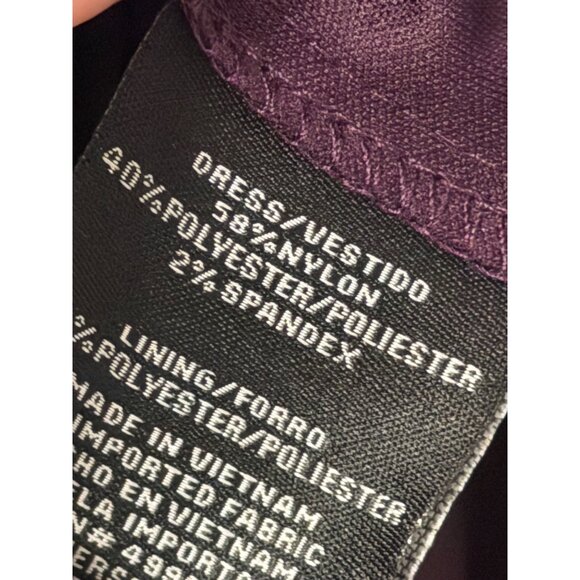 R & M Richards Womens 2-Piece Plum Lace Jacket & Dress Set Size 14P Outfit - Picture 9 of 12